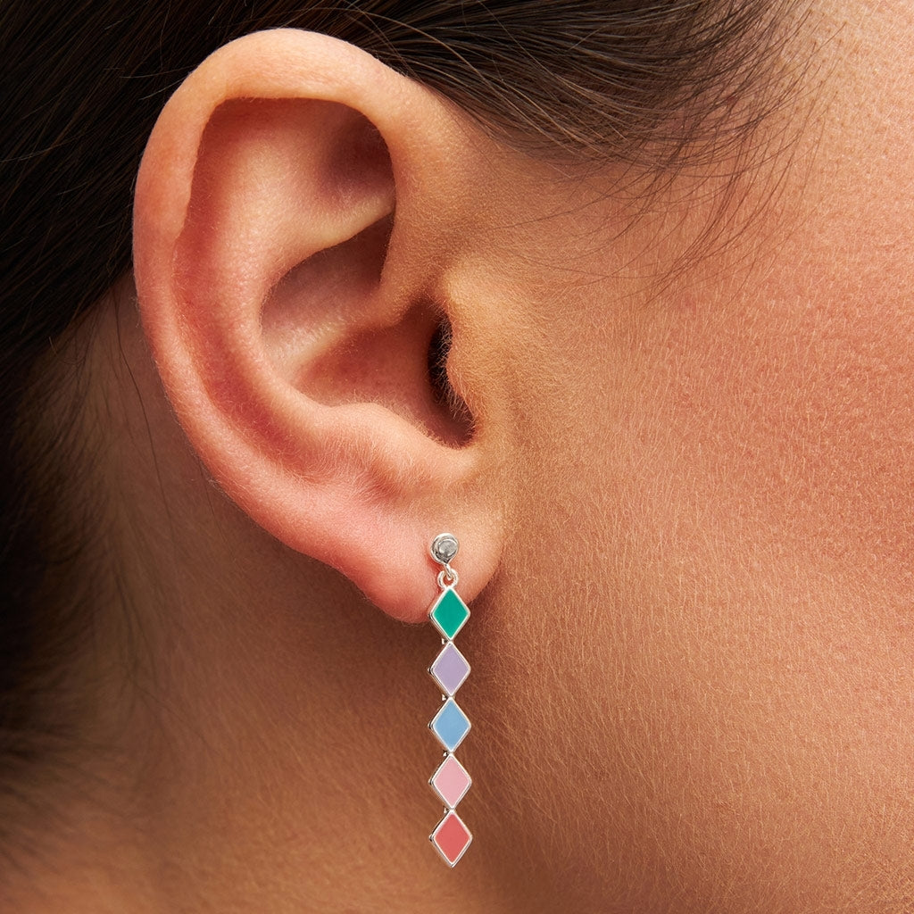 LULU Copenhagen Confetti Long boucle d'oreille 1 pièce plaqué argent Ear stud, 1 pcs MULTI