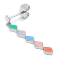 Confetti Long boucle d'oreille 1 pièce plaqué argent - MULTI