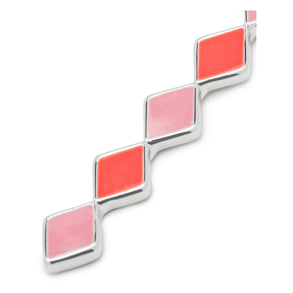 LULU Copenhagen Confetti Long boucle d'oreille 1 pièce plaqué argent Ear stud, 1 pcs Orange Coral - Light Pink