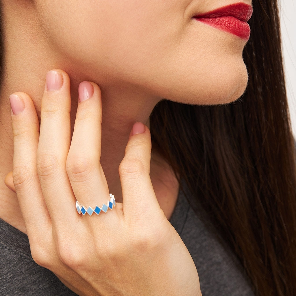 LULU Copenhagen Confetti Ring argent Rings Blue