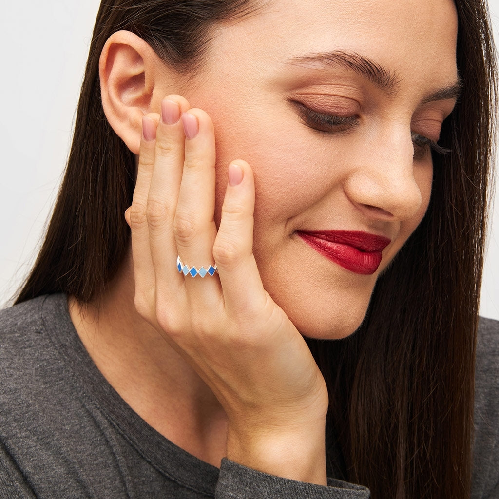 LULU Copenhagen Confetti Ring argent Rings Blue