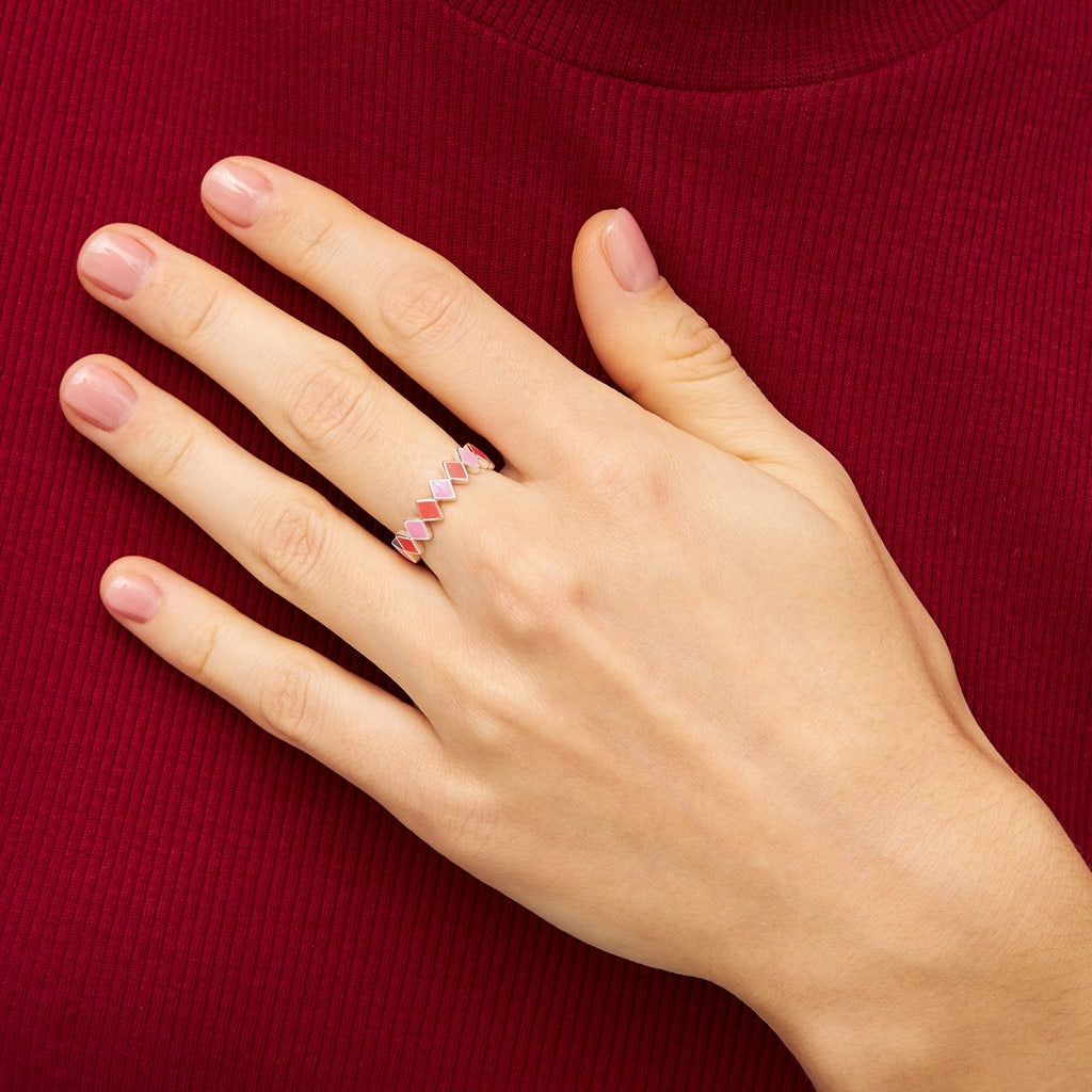 LULU Copenhagen Confetti Ring argent Rings Pink