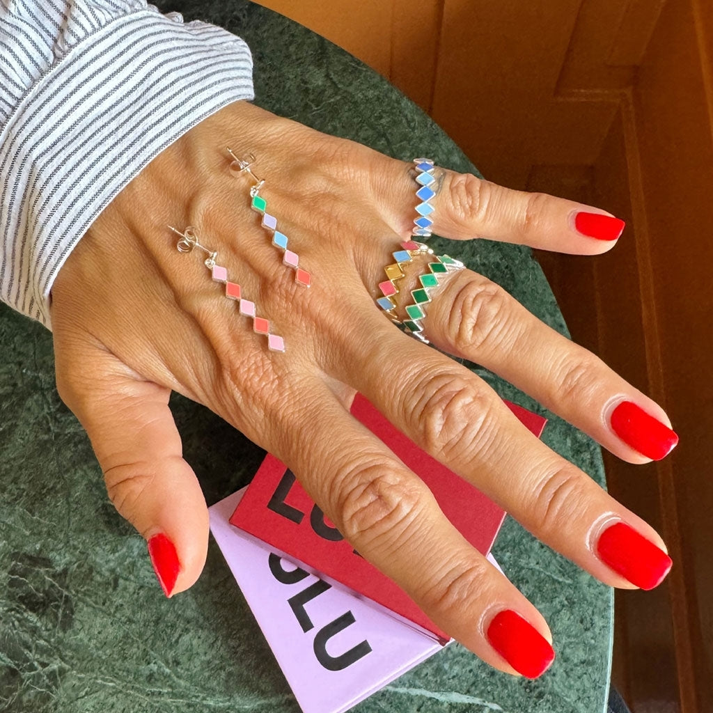 LULU Copenhagen Confetti Ring argent Rings Green
