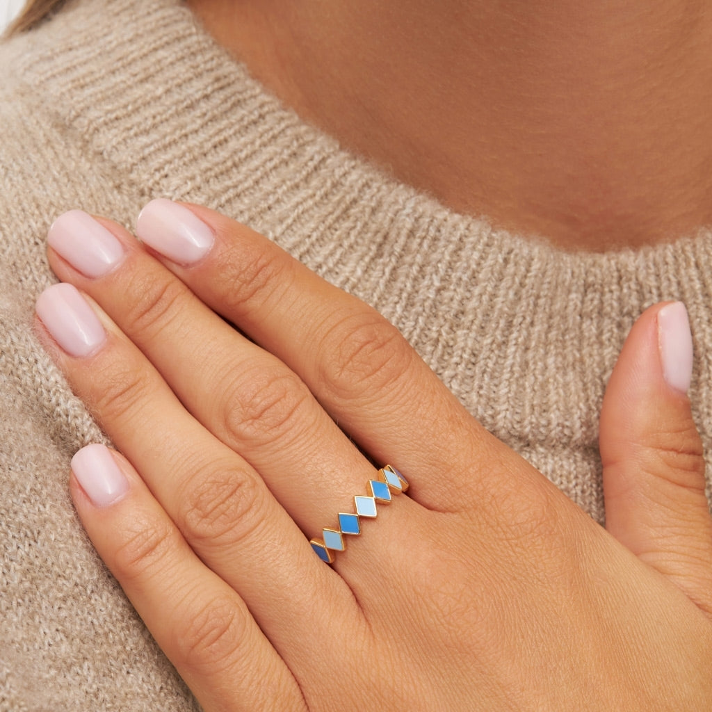 LULU Copenhagen Confetti Ring plaqué or Rings Blue