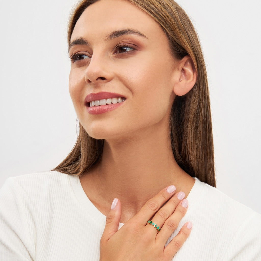 LULU Copenhagen Confetti Ring plaqué or Rings Green