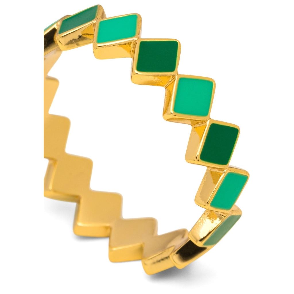 LULU Copenhagen Confetti Ring plaqué or Rings Green