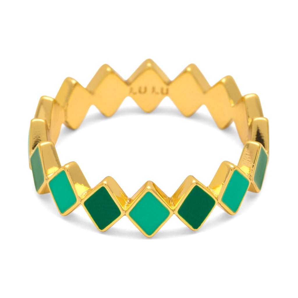 LULU Copenhagen Confetti Ring plaqué or Rings Green