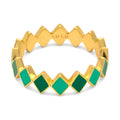 Confetti Ring plaqué or - Green
