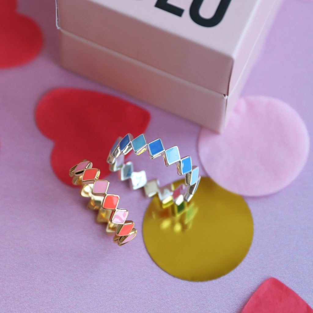 LULU Copenhagen Confetti Ring plaqué or Rings Pink
