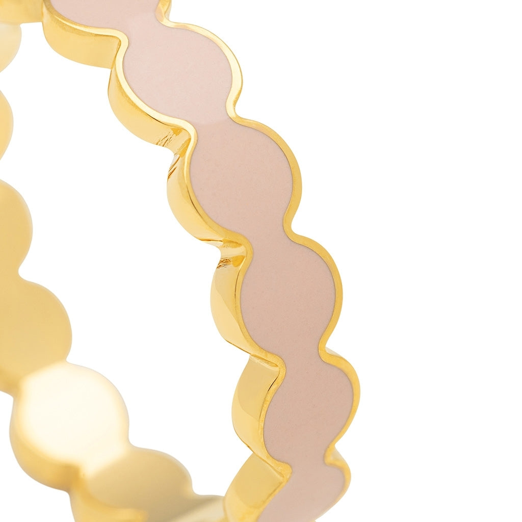 LULU Copenhagen Connected Circles bague Rings Dusty Peach