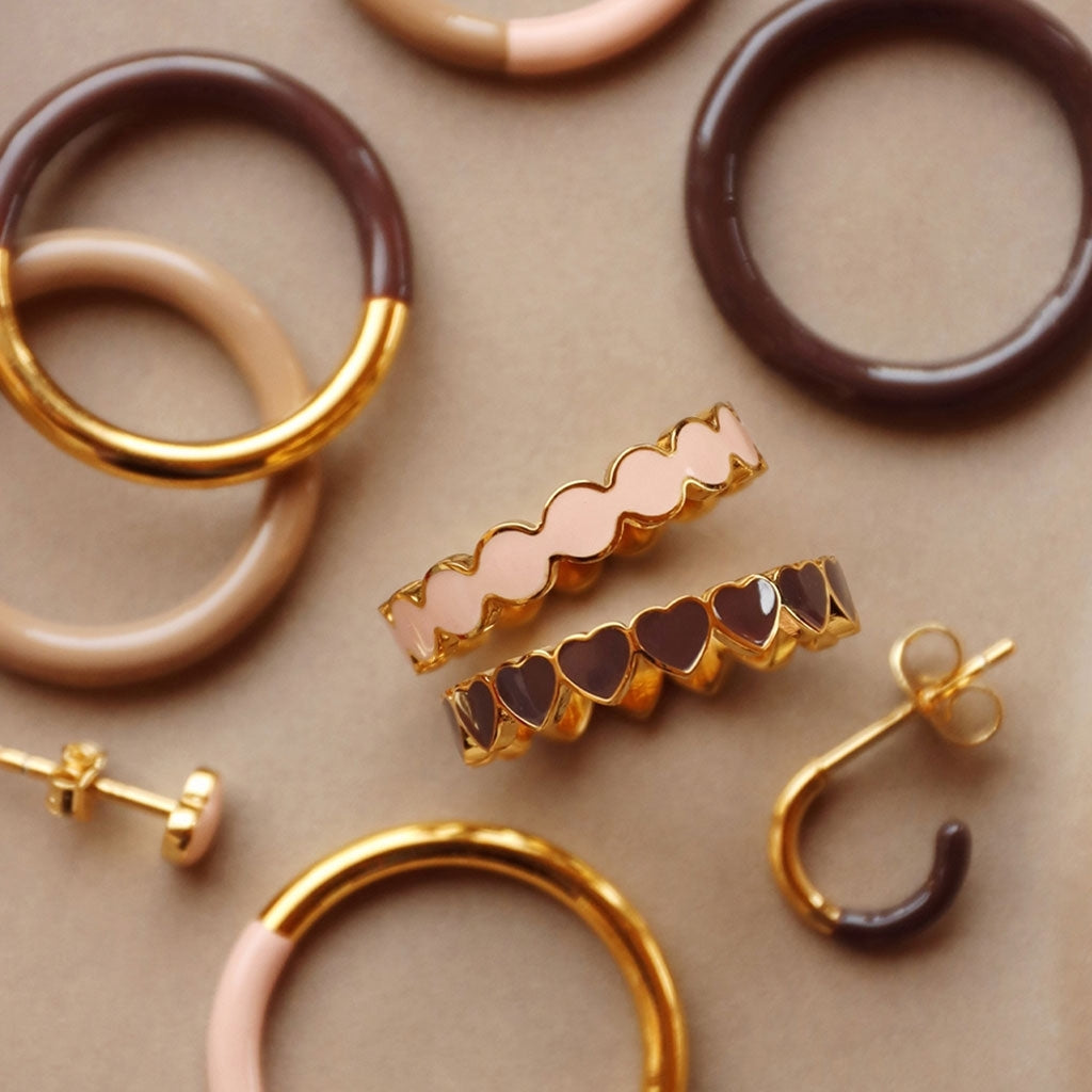 LULU Copenhagen Connected Circles bague Rings Dusty Peach