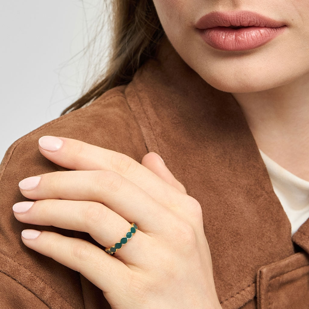 LULU Copenhagen Connected Circles bague Rings North Sea Green