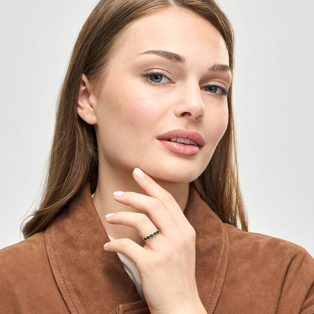 LULU Copenhagen Connected Circles bague Rings North Sea Green