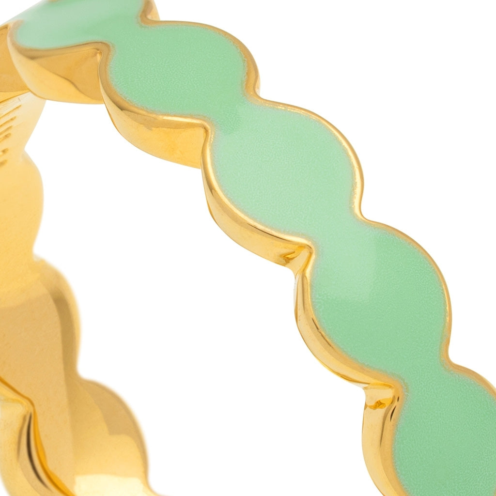 LULU Copenhagen Connected Circles bague Rings Seasalt Green