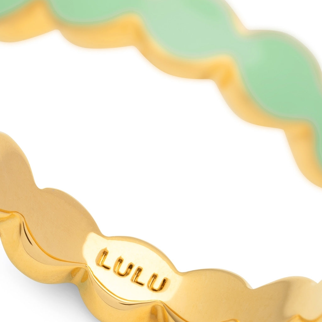 LULU Copenhagen Connected Circles bague Rings Seasalt Green