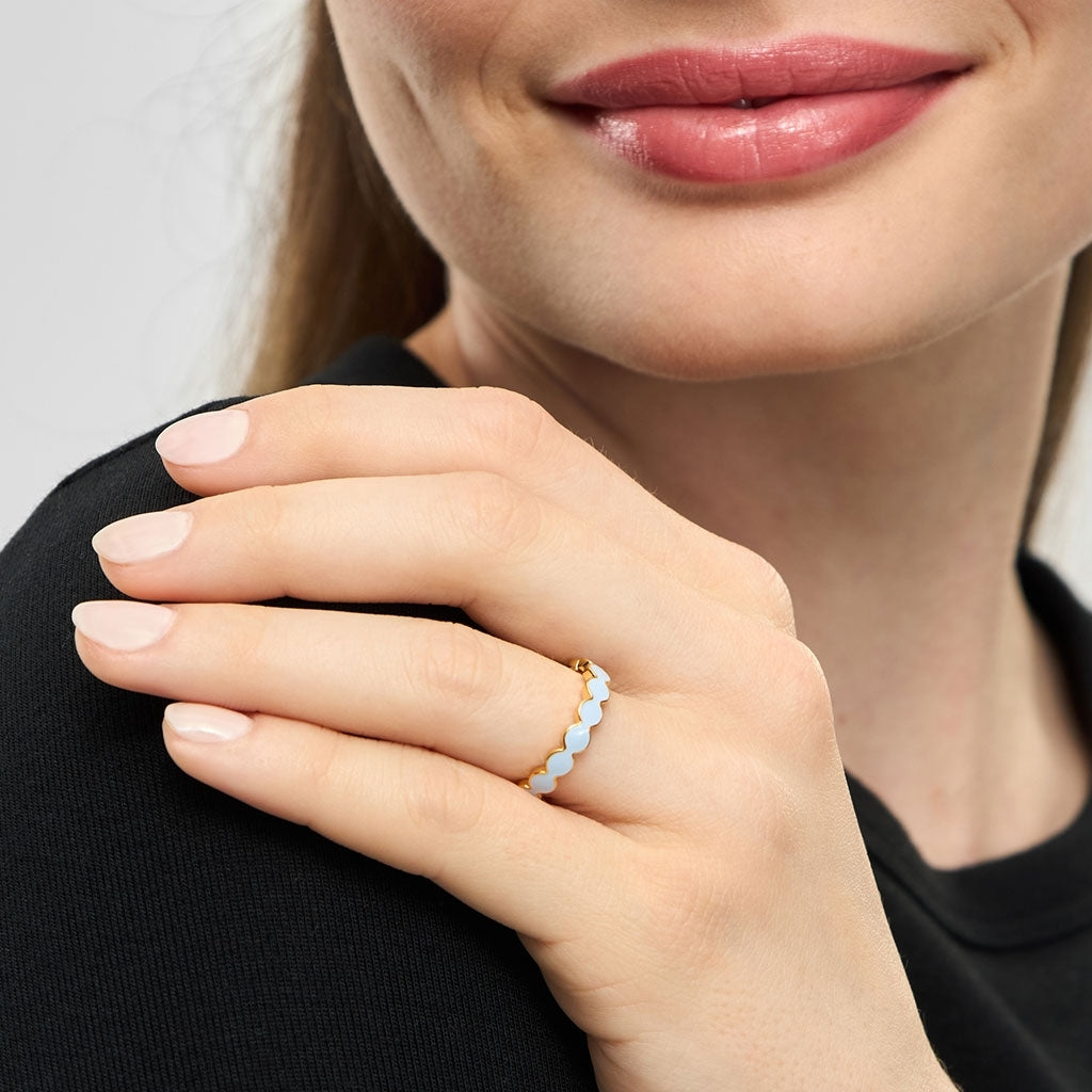 LULU Copenhagen Connected Circles bague Rings Skyride Blue