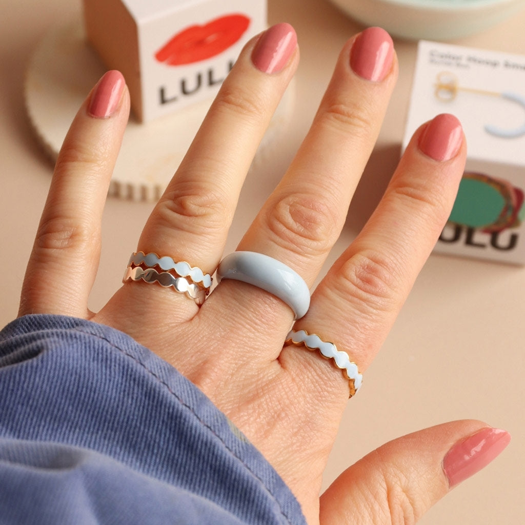 LULU Copenhagen Connected Circles bague Rings Skyride Blue