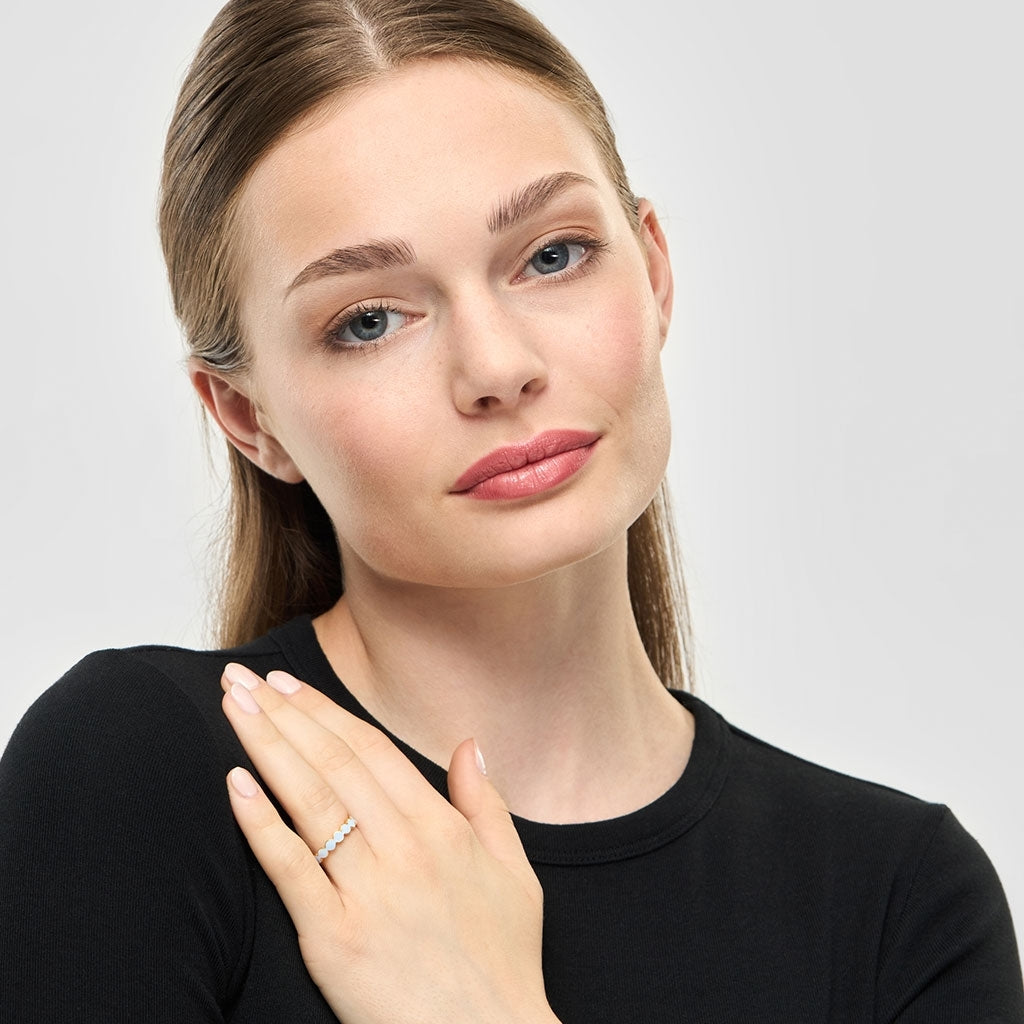 LULU Copenhagen Connected Circles bague Rings Skyride Blue