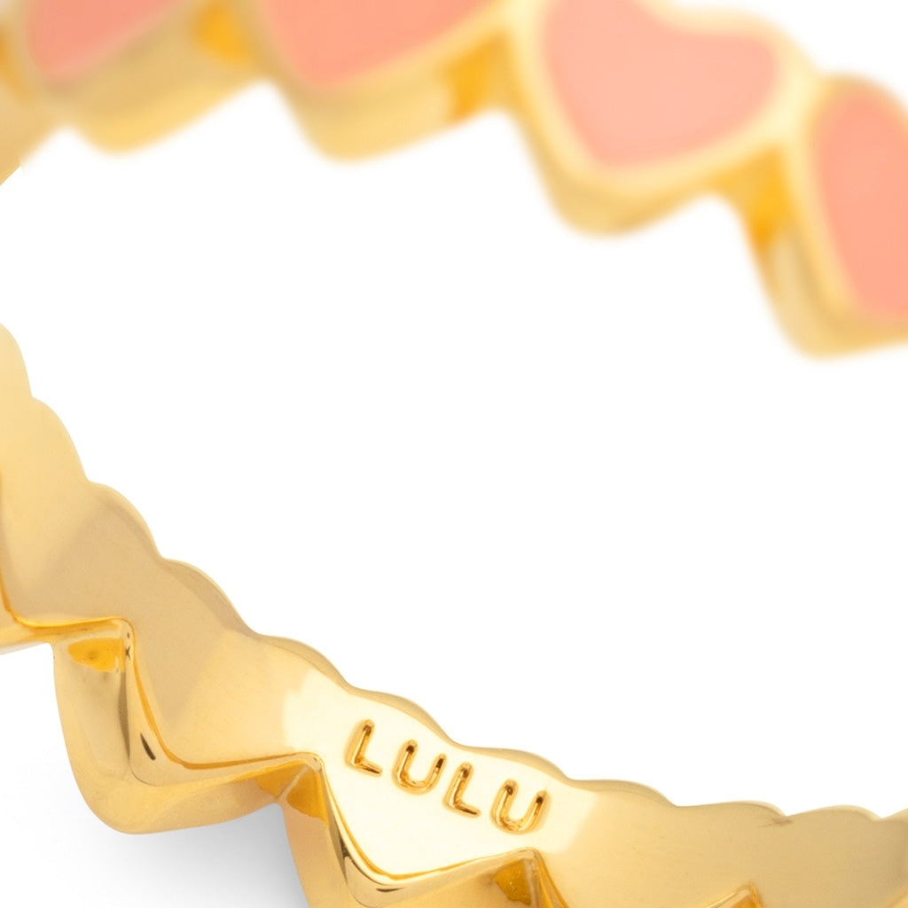 LULU Copenhagen Connected Hearts Anneau Rings Burnt Coral