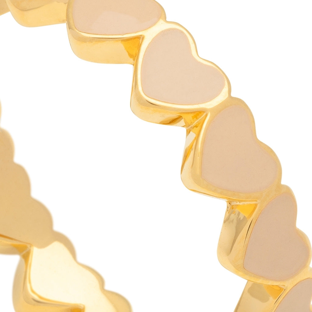 LULU Copenhagen Connected Hearts Anneau Rings Buttercream