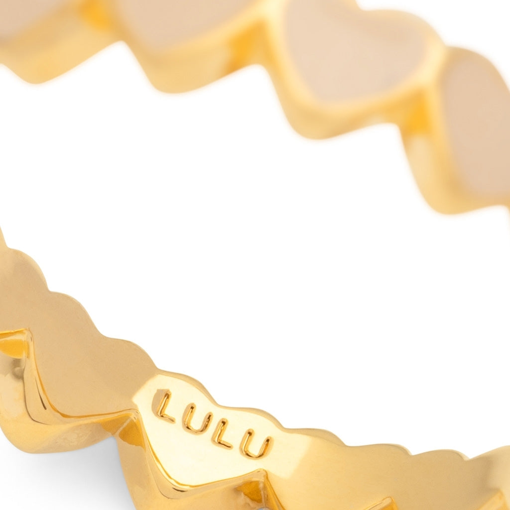 LULU Copenhagen Connected Hearts Anneau Rings Buttercream