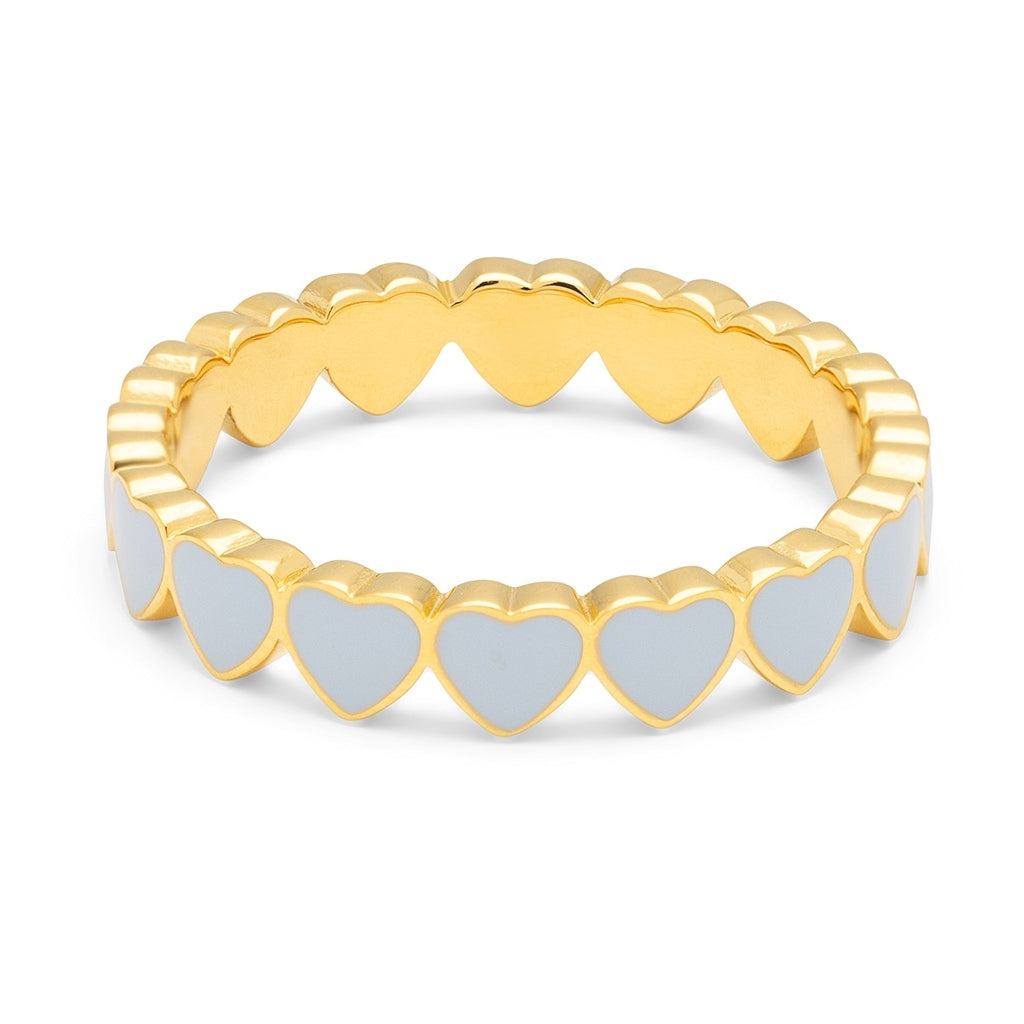LULU Copenhagen Connected Hearts Anneau Rings Skyride Blue