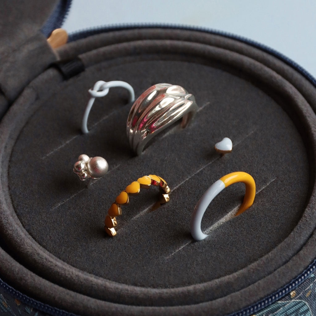 LULU Copenhagen Connected Hearts Anneau Rings Sunflower