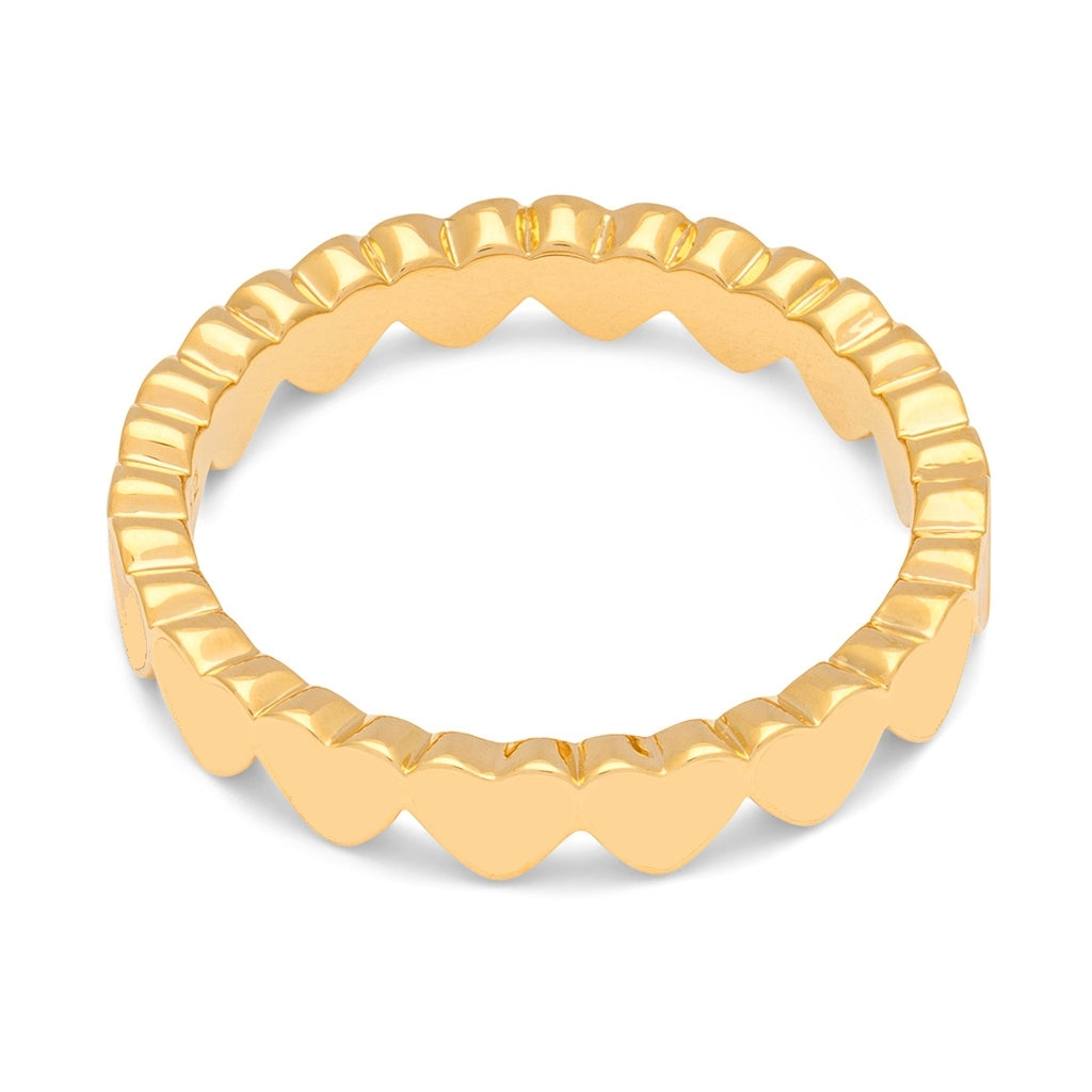 LULU Copenhagen Connected Hearts Anneau Rings Gold Plated