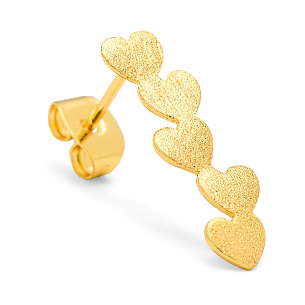 LULU Copenhagen Connected Hearts boucle d'oreille 1 pièce Ear stud, 1 pcs Gold Plated