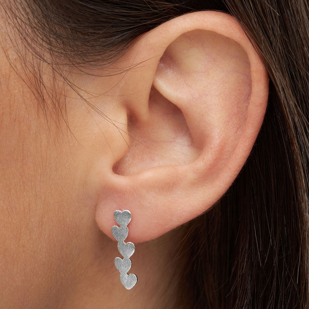 LULU Copenhagen Connected Hearts boucle d'oreille 1 pièce Ear stud, 1 pcs Silver Plated