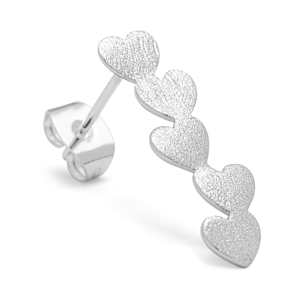 LULU Copenhagen Connected Hearts boucle d'oreille 1 pièce Ear stud, 1 pcs Silver Plated