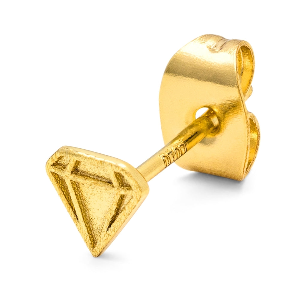 LULU Copenhagen Diamond Cut Small boucle d'oreille 1 pièce Ear stud, 1 pcs Gold Plated