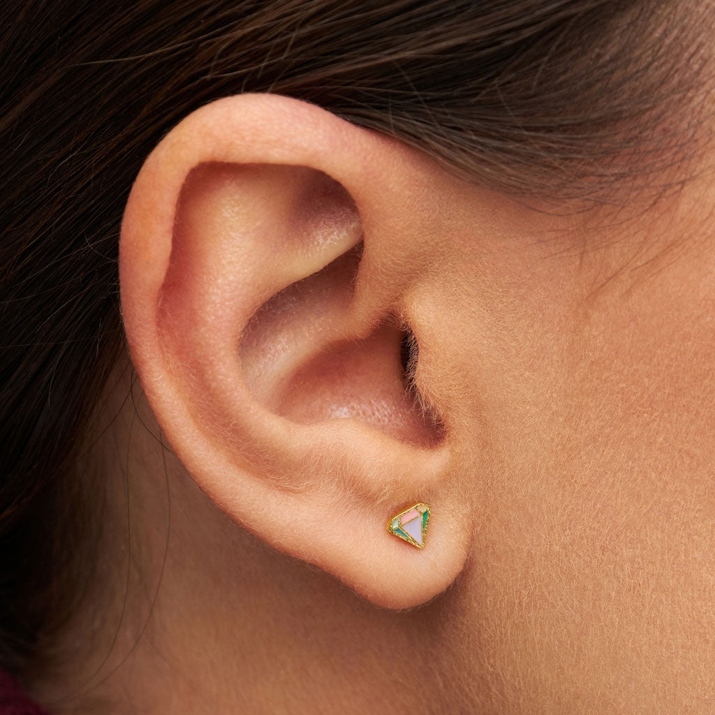 LULU Copenhagen Diamond Cut Small boucle d'oreille 1 pièce Ear stud, 1 pcs MULTI