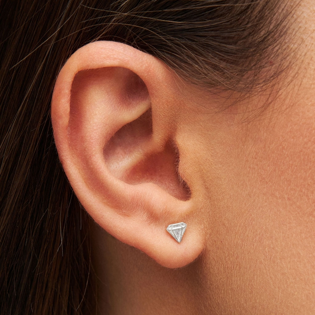 LULU Copenhagen Diamond Cut Small boucle d'oreille 1 pièce Ear stud, 1 pcs Silver Plated
