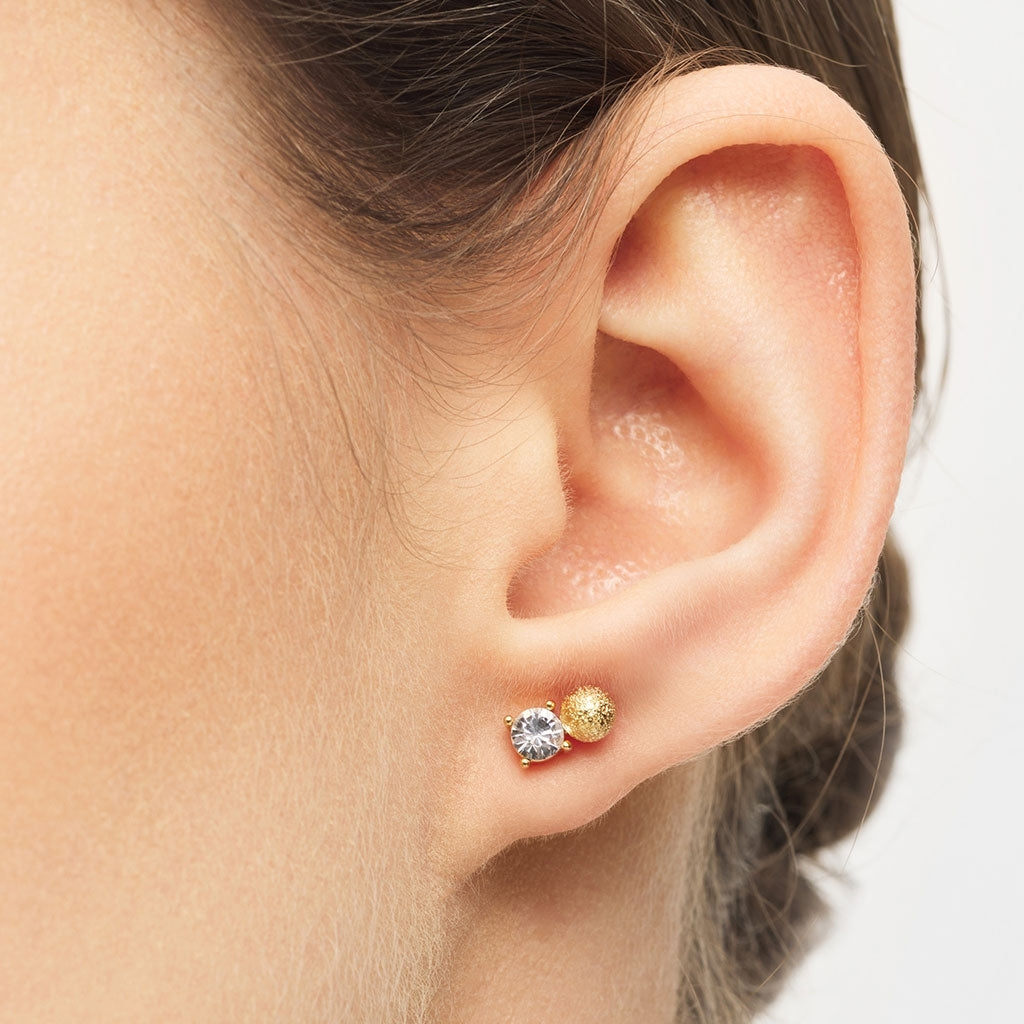 LULU Copenhagen Diamond Eye 1pièce Ear stud, 1 pcs Gold Plated/Crystal