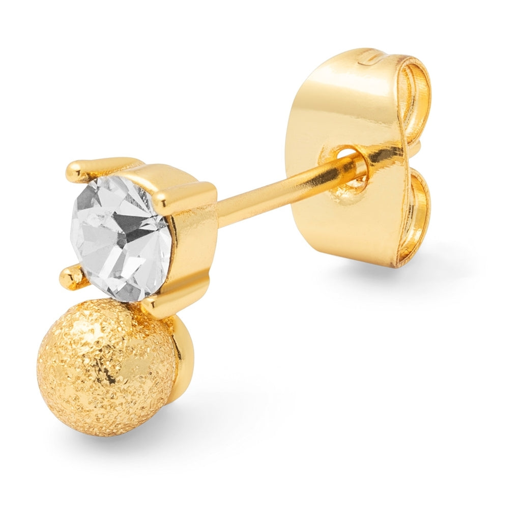 LULU Copenhagen Diamond Eye 1pièce Ear stud, 1 pcs Gold Plated/Crystal