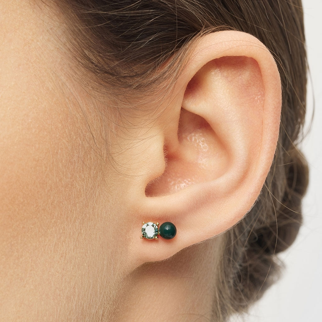 LULU Copenhagen Diamond Eye 1pièce Ear stud, 1 pcs North sea green/Chrysolite
