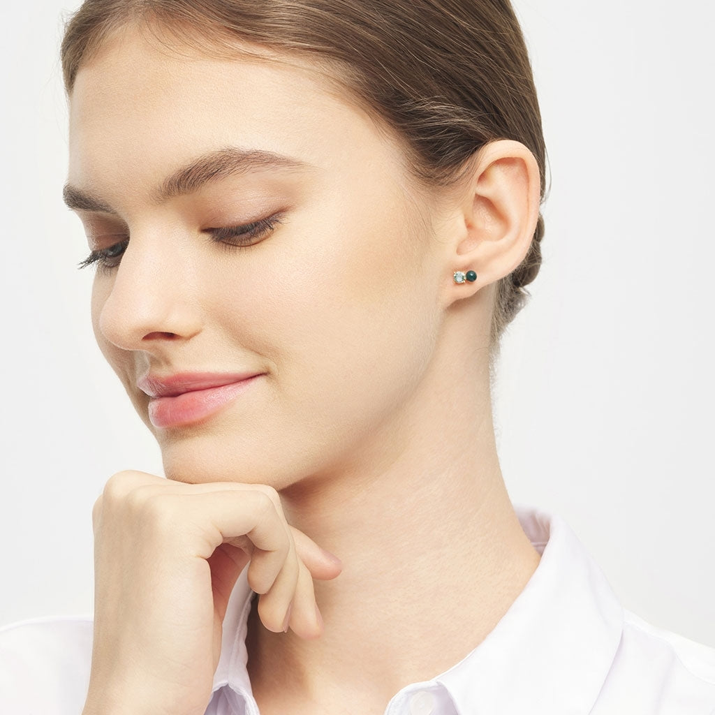 LULU Copenhagen Diamond Eye 1pièce Ear stud, 1 pcs North sea green/Chrysolite