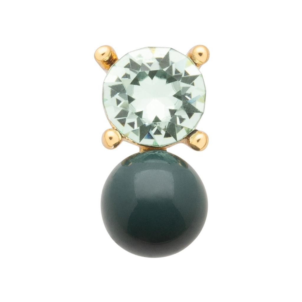 LULU Copenhagen Diamond Eye 1pièce Ear stud, 1 pcs North sea green/Chrysolite