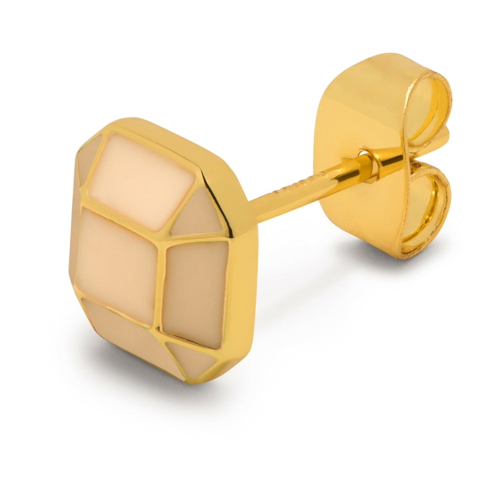 LULU Copenhagen Diamond Large boucle d'oreille 1 pièce plaqué argent Ear stud, 1 pcs Buttercream