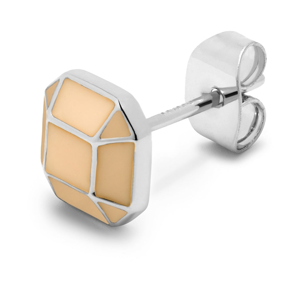 LULU Copenhagen Diamond Large boucle d'oreille 1 pièce plaqué argent Ear stud, 1 pcs Buttercream