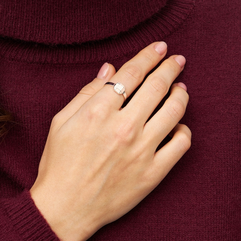 LULU Copenhagen Diamond Ring Large argent Rings Buttercream