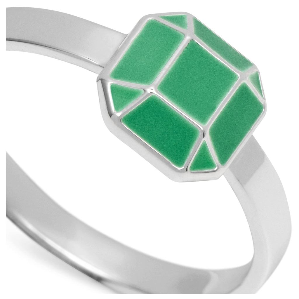 LULU Copenhagen Diamond Ring Large argent Rings Light Green