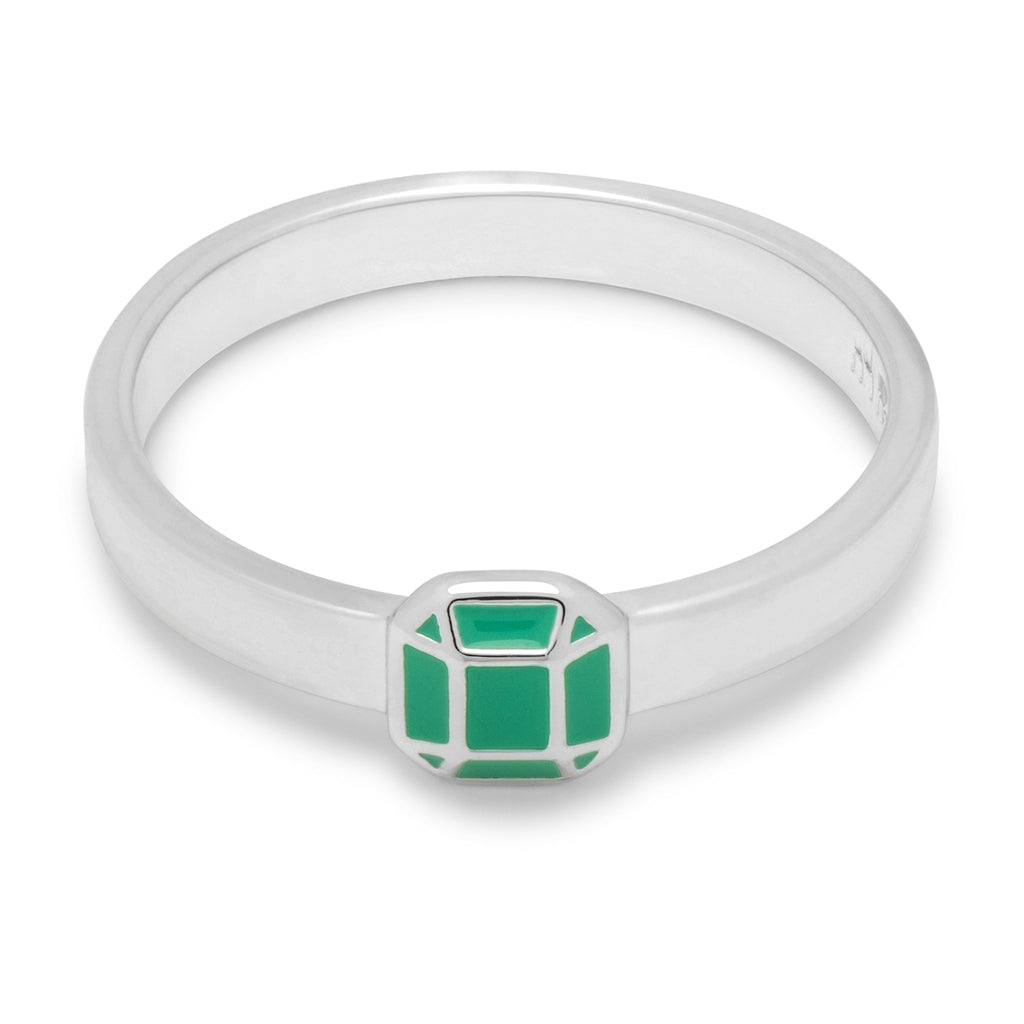 LULU Copenhagen Diamond Ring Large argent Rings Light Green