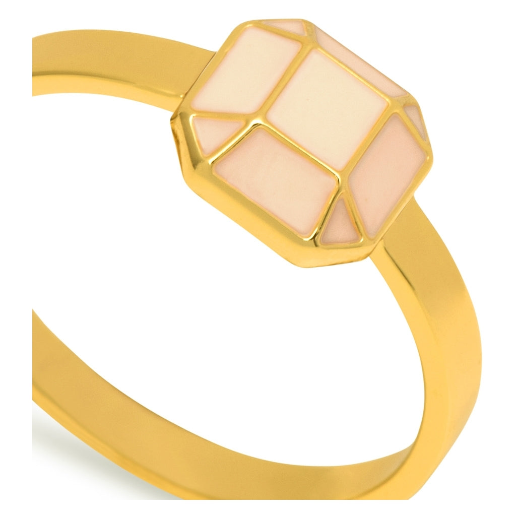 LULU Copenhagen Diamond Ring Large plaqué or Rings Buttercream