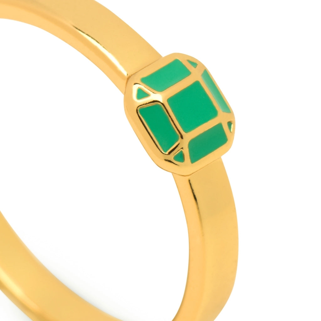 LULU Copenhagen Diamond Ring Small plaqué or Rings Light Green