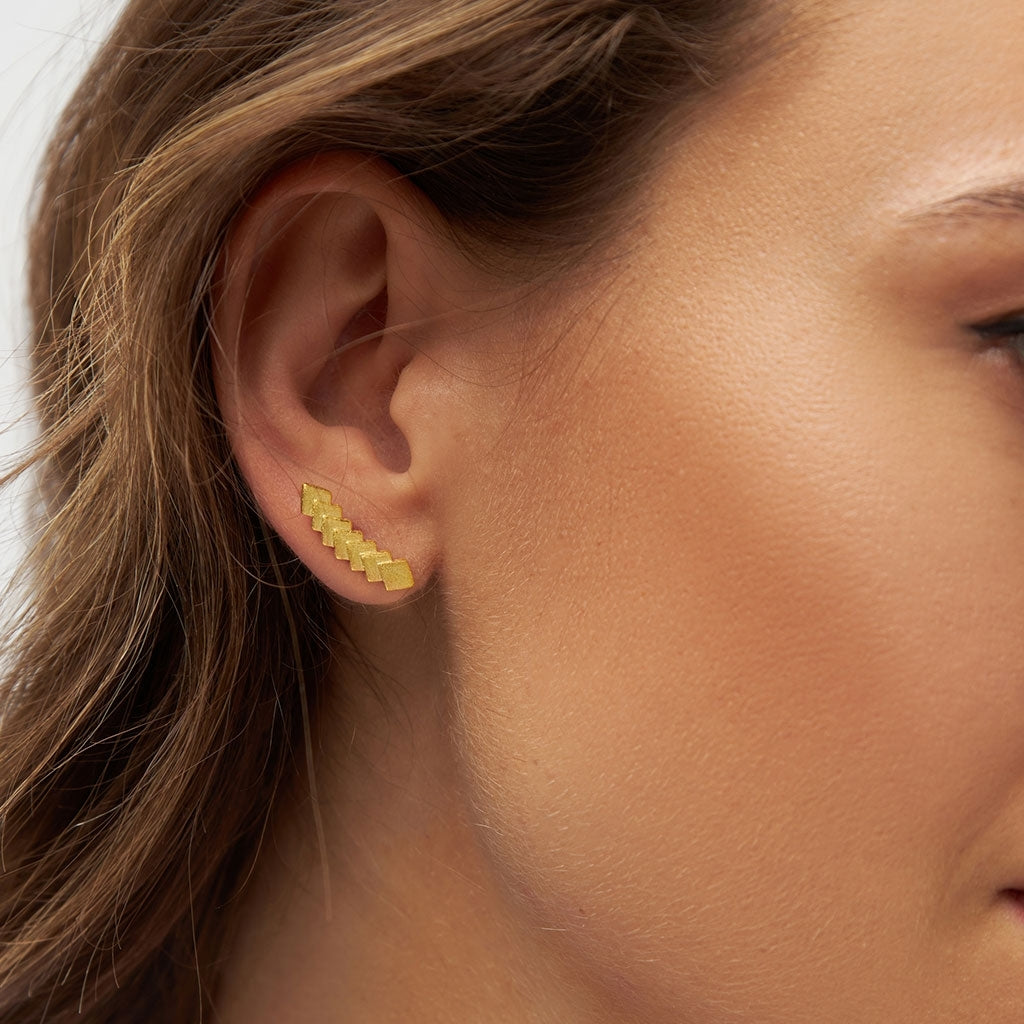 LULU Copenhagen Domino 7 boucle d'oreille 1 pièce Ear stud, 1 pcs Gold Plated