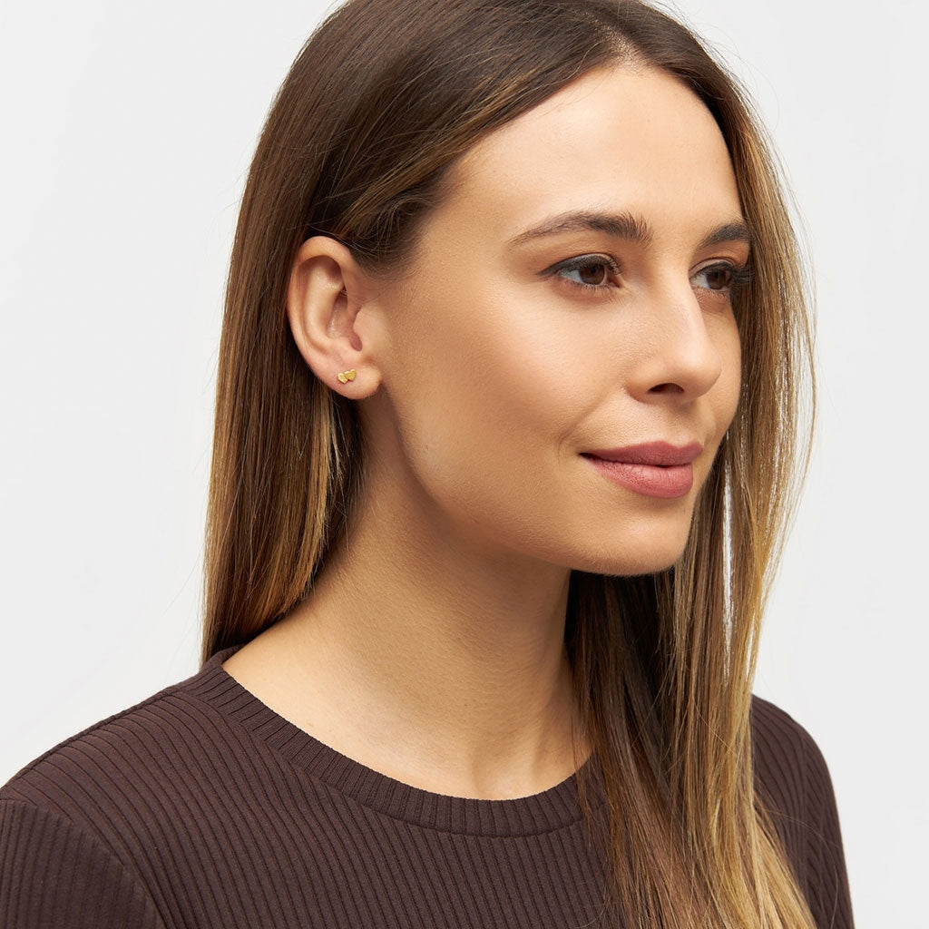 LULU Copenhagen Domino Hearts 2 boucle d'oreille 1 pièce Ear stud, 1 pcs Gold Plated