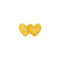 Domino Hearts 2 boucle d'oreille 1 pièce - Gold Plated