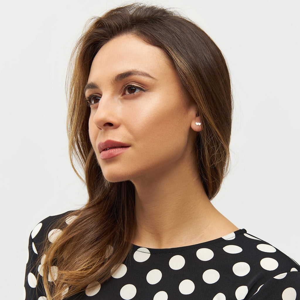 LULU Copenhagen Domino Hearts 2 boucle d'oreille 1 pièce Ear stud, 1 pcs Silver